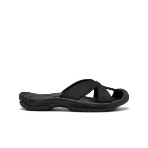 Women's Bali Leather Slide Sandal Black/Black