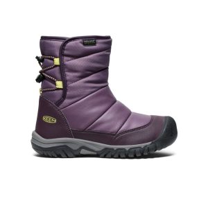 Big Kids' Puffrider Waterproof Winter Boot Black Plum/Daiquiri Green